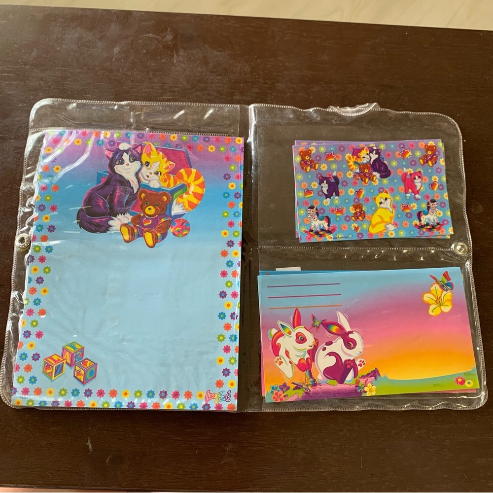 Y2k Lisa Frank Colorful Animal-Themed Stationery Set Kitties & Bunnies & Flowers